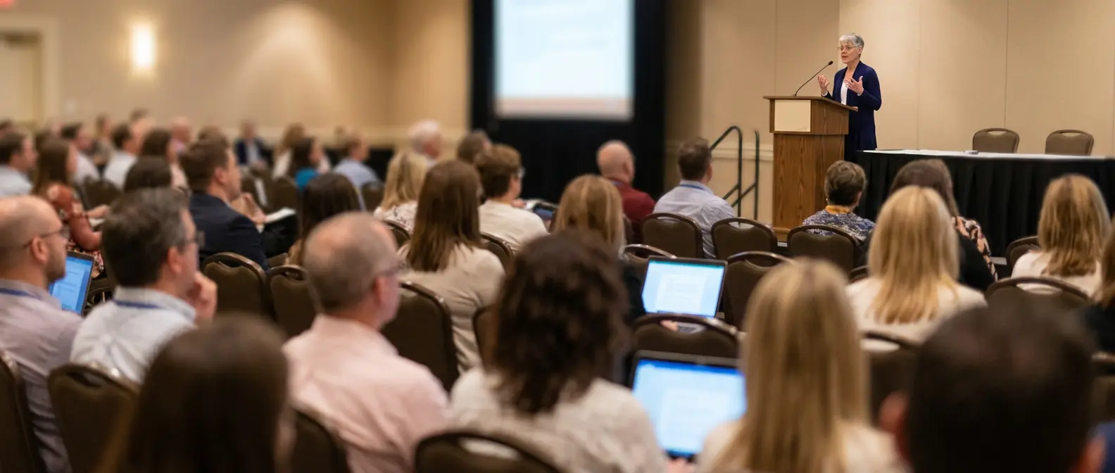 Mary Donnelly presenting at a dementia education event